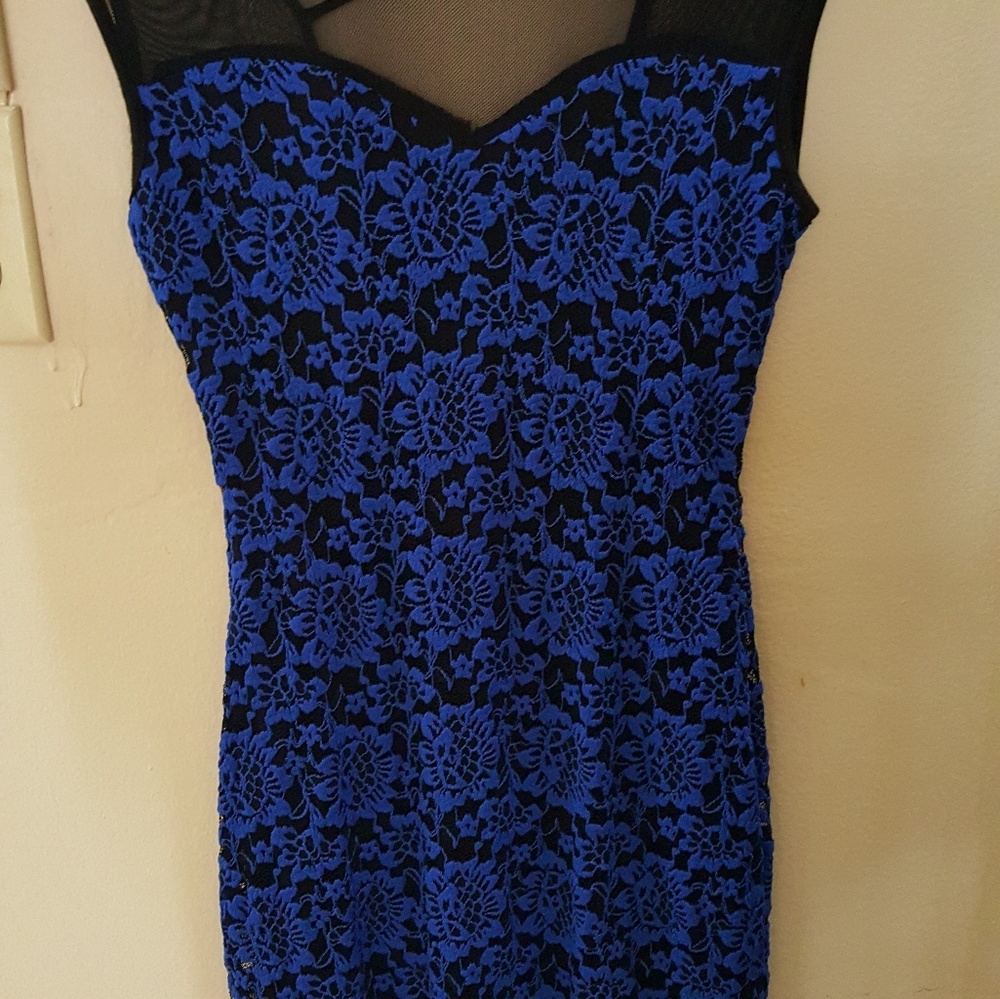 Royal Blue sheer dress